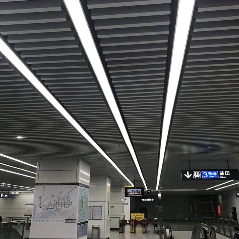 Anboolighting pendant linear lighting commercial application in subway station